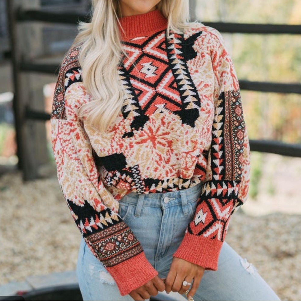 Chenille Aztec Sweater